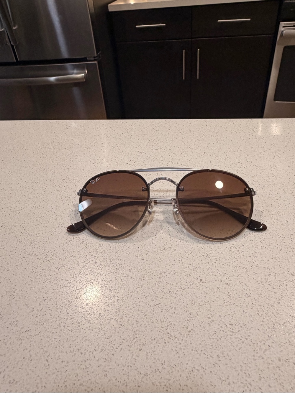 Ray-Ban Brown Round Double-Bridge Sunglasses